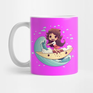 Surfing girl kawaii style Mug